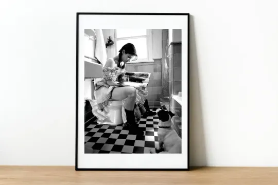 Discover Sandra Bullock Bathroom Poster Digital Oil Painting Vertical Poster