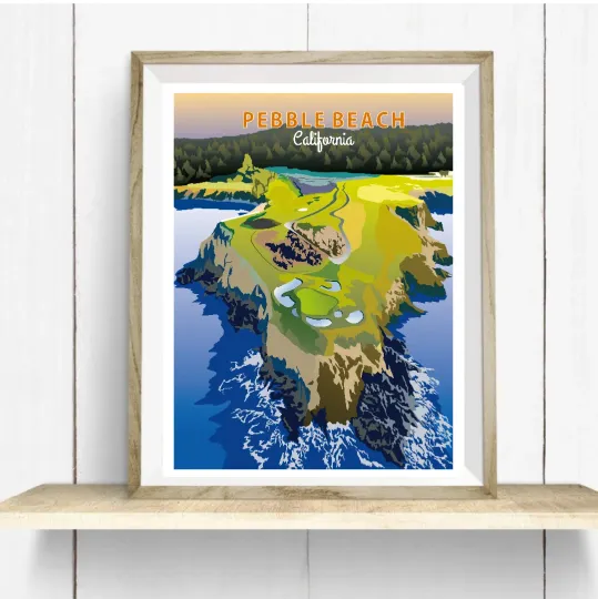 Discover Pebble Beach California Golf Poster Print