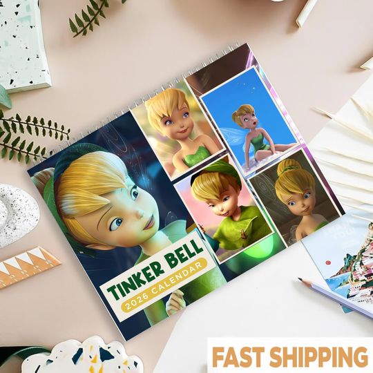 Discover 2026 Fairy Disney Wall Calendar, Tinkerbell Monthly Planner, Gift for Girls