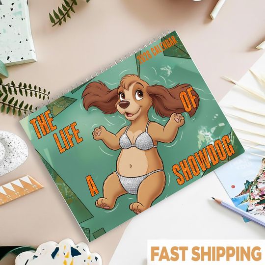 Discover 2026 Life of Show Dog Wall Calendar, Disney Lady Dog Monthly Planner, Dog Mom, Pet Gift