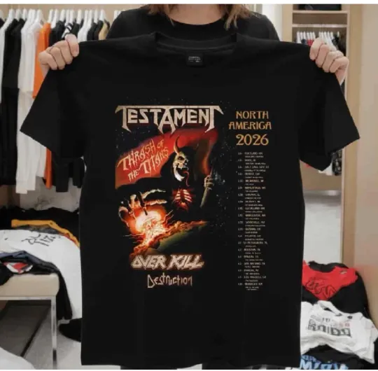 Discover Testament Thrash Of The Titans North America Tour Dates 2026 T-Shirt