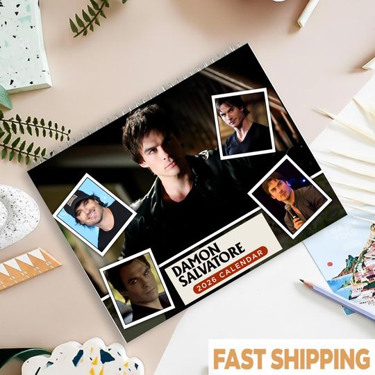 Discover Ian Somerhalder 2026 Wall Calendar, Damon Salvatore Monthly Planner, Vampire Diaries Fan Gift, Celebrity Crush Merch, Holiday Calendar