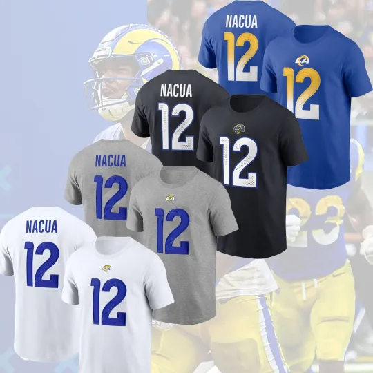 Discover HOT SALE! Puka Nacua #12 Los Angeles Rams 2025 Name & Number Fan Gifts