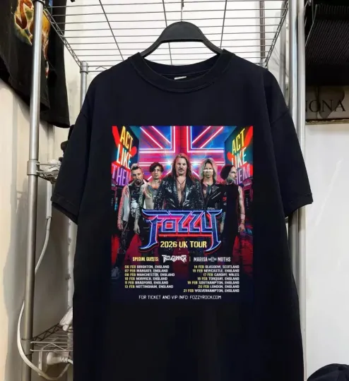 Discover Fozzy Band 2026 UK Tour Unisex Cotton T Shirt Gift For Men Women