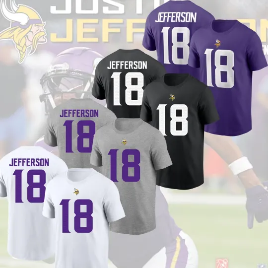 Discover Justin Jefferson #18 Minnesota Football 2025 Name & Number For Fans
