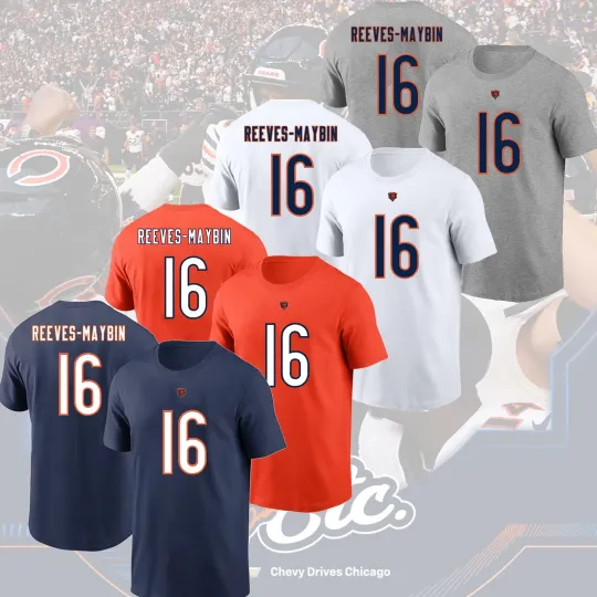 Discover Jalen Reeves-Maybin #16 Chicago Football 2025 Player Name & Number Fan Gift