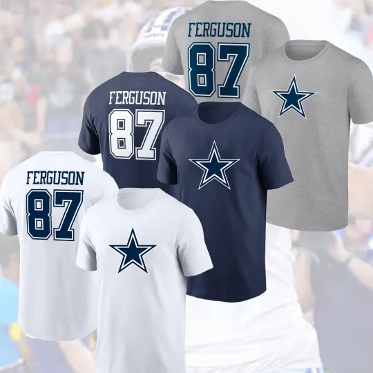 Discover Jake Ferguson #87 Dallas Football 2025 Name & Number Fan Gifts