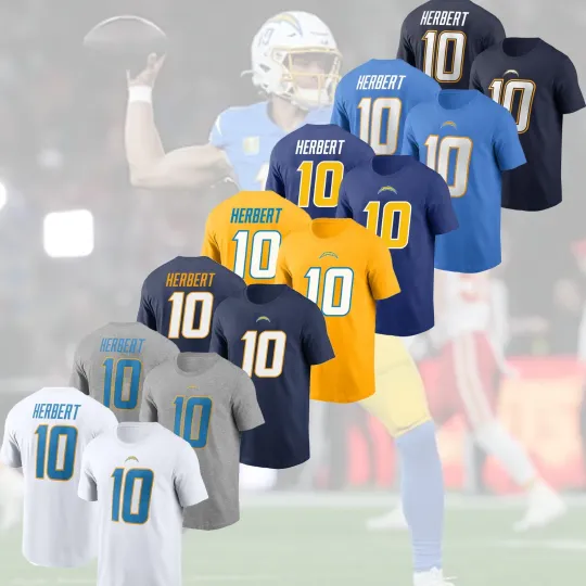 Discover Justin Herbert #10 Los Angeles Football 2025 Name & Number For Fans