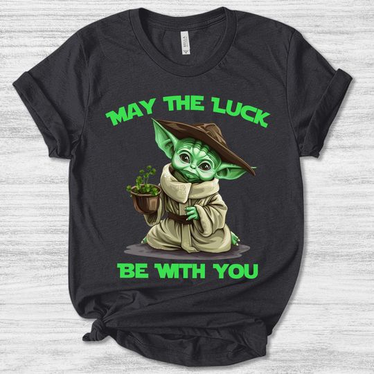 Discover May The Luck Be With You Shirt, Baby Yoda St Patrick Day shirt, Disney St. Patrick's Shirt, Star Wars Irish Day Shirt SKTF01