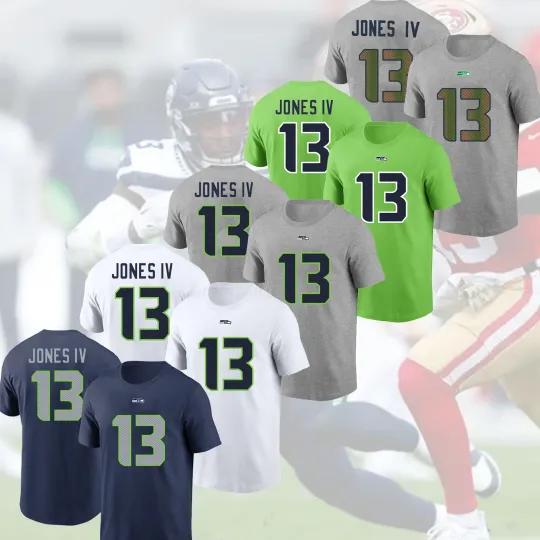 Discover Ernest Jones IV #13 Seattle Football 2025 Name & Number Fan Gifts