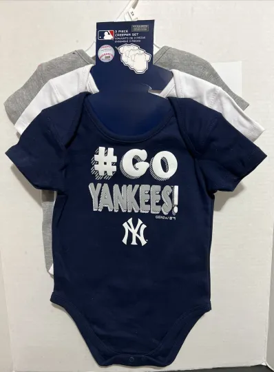 New York Yankees Born To Win 24 Mos.  3pc.  Bodysuit Set