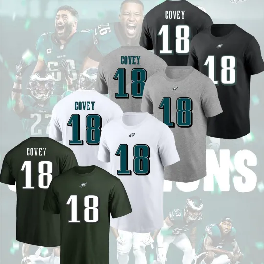 Discover Britain Covey #18 Philadelphia Football 2025 Name & Number Fan Gifts