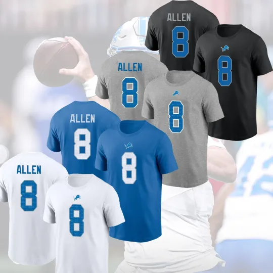 Discover Kyle Allen #8 Detroit Football 2025 Name & Number Gift For Fans