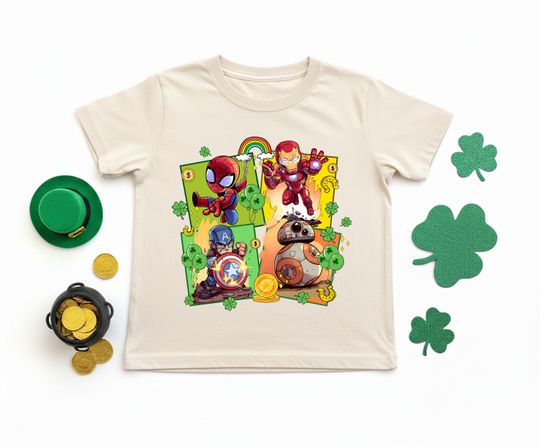 Discover Marvel St Patricks Day Shirt, Disneyland Irish Day Tee, Superhero Shamrock T-Shirt, Disney St. Pattys Trip Tees, Disney Lucky Irish Shirt