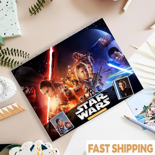 Discover Sci-Fi 2026 Hanging Wall Calendar, Sci-Fi 2019 Movie Monthly Planner, Lightsaber Wall Decor