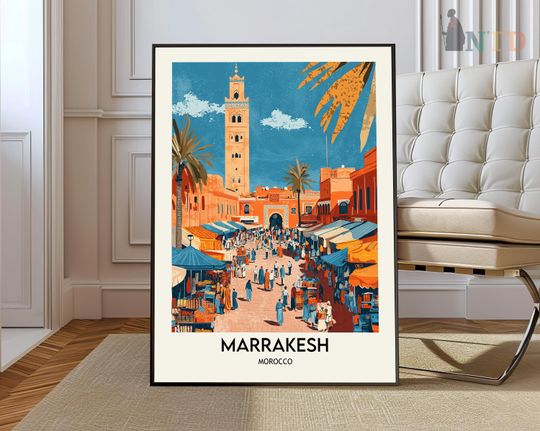 Discover Marrakesh Wall Art Poster, Morocco Travel Photo, Vertical Matte Print