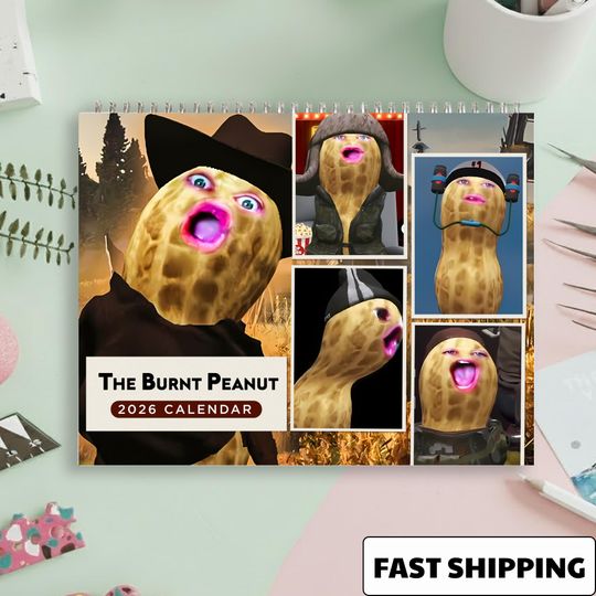 Discover The Burnt Peanut 2026 Calendar, The Burnt Peanut Wall Calendar, Bungulator Desktop Calendar, The Burnt Peanut Merch, Funny Meme Calendar