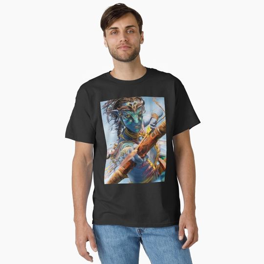 Discover Avatar Neytiri "Fire and Ash" Pandora Warrior T-Shirt | Sci-Fi Blue Alien Archery Fan Art Classic T-Shirt
