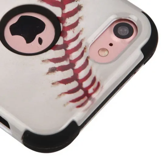 Discover For iPhone 7 / 8 - Hard&Soft Rubber Hybrid Armor Case Cover White MLB Baseball
