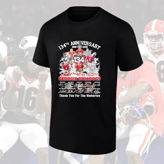 Discover GA bulldogs Football 134th Anniversary 1892-2026 Signature Player T-Shirt