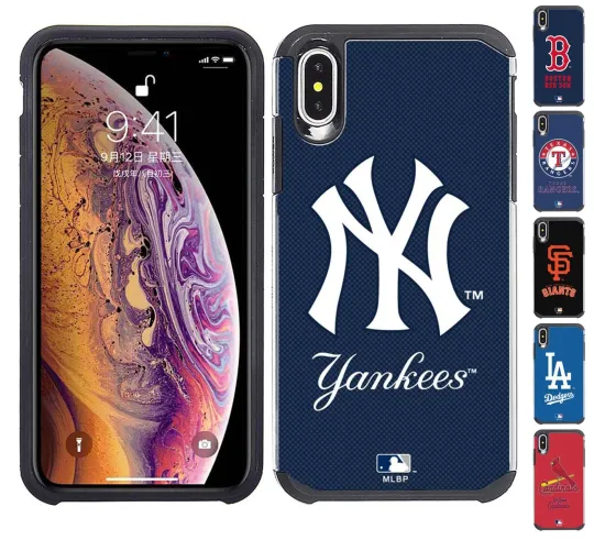 Discover For Apple iPhone XS MAX Official Authentic MLB Baseball Pebble Grain Cover Case