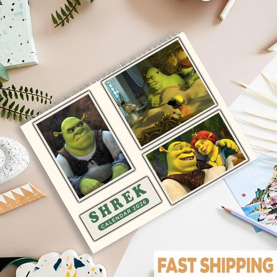 Discover Pixar Shrek Wall Calendar 2026, Fairy Tales Monthly Planner, Bedroom Decor for Girls