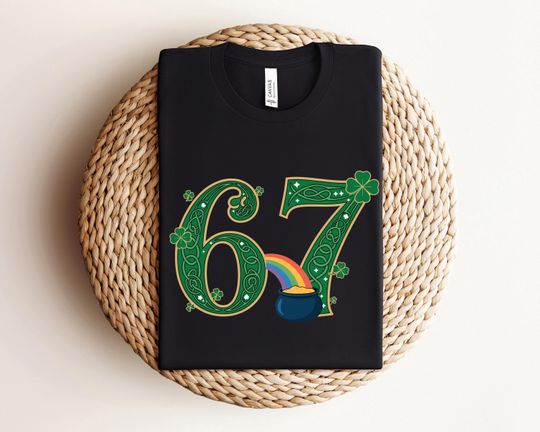 Discover Lucky Six Seven 6 7 St Patrick's Day Shirt, Funny Saint Paddy's Day Tshirt, St Pat's Apperal, Tik Tok Meme Tee, Trendy St Patty's Day Top
