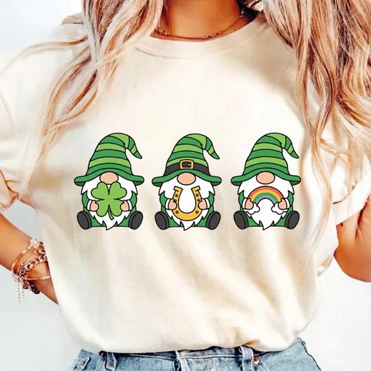 Discover St Patricks Day Irish Gnome Shirt Lucky Shamrock Green Matching Family Holiday Outfits