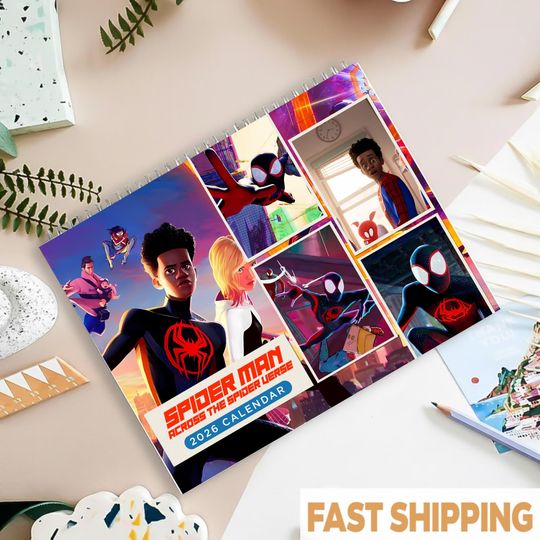 Discover Multiverse Web Hero Calendar 2026, Comic Style Wall Calendar, Futuristic Masked Heroes Art