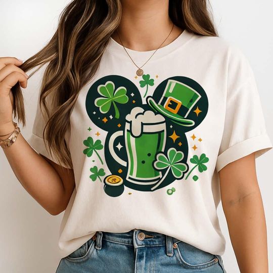 Discover St. Patricks Day Disney Shirt  Green Beer & Shamrock Tee for 2026 Trip