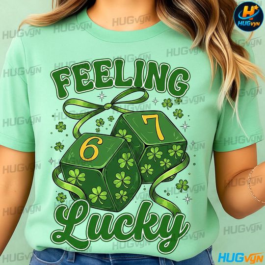 Discover St Patrick's Day T-Shirt with Lucky Number and Shamrock Design