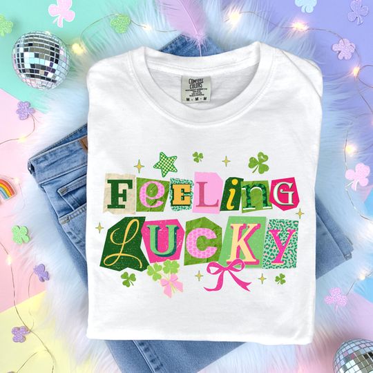 Discover Feeling Lucky St Patrick's Day T-Shirt, Retro Patrick Clover, Shamrock