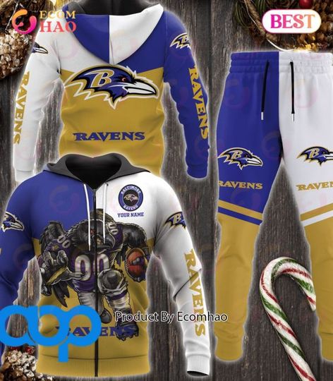 Baltimore Ravens Football Personalized Combo 3D Hoodie, Zip Hoodie And Joggers Sports Fans