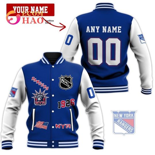 Baseball Jacket New York Rangers, Hockey Team Baseball Jacket For Fan, Game Day Gift