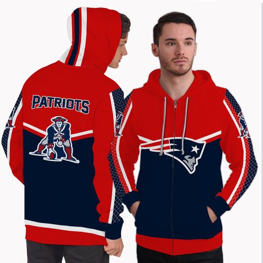 Gorgeous Fitting New England Patriots Zip Hoodie