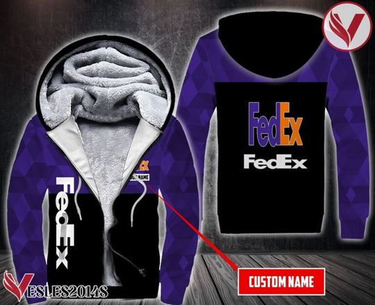 Custom Name Fedex Uniform 3D Fleece Zip Hoodie, Gift For Father, Employee