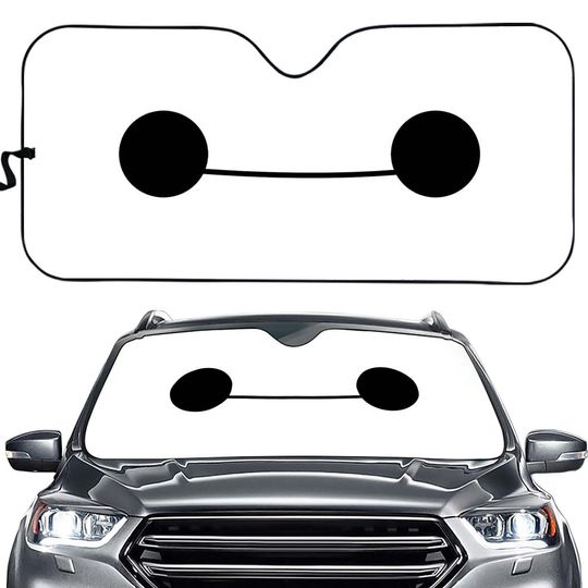 Funny Baymax Face Car Sunshade