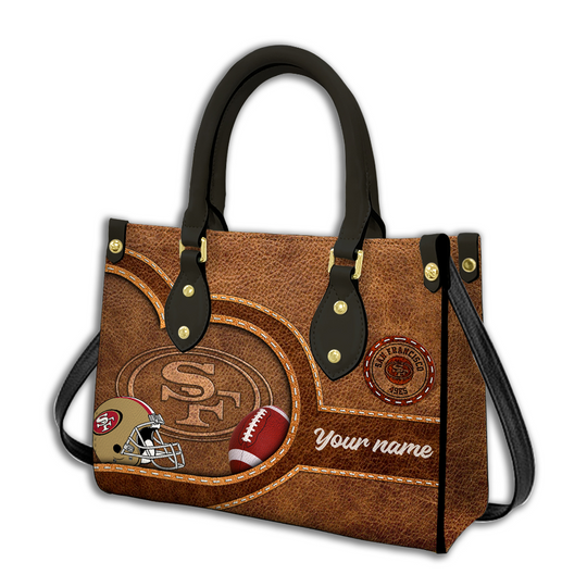 San Francisco 49ers Personalized Leather Hand Bag