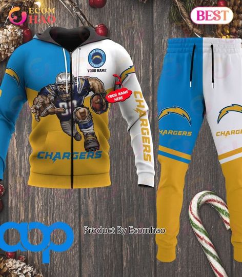Los Angeles Chargers football Personalized Combo 3D Hoodie, Zip Hoodie And Joggers Sports Fans