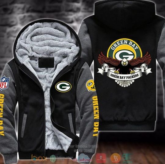 Green Bay Packers Logo Eagle 3D Fleece Hoodie