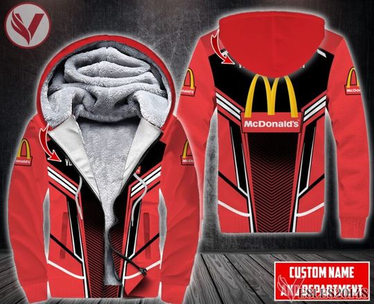 Discover Personalized Mcdonald’s Uniform Custom 3D Fleece Zip Hoodie, Winter Hoodie