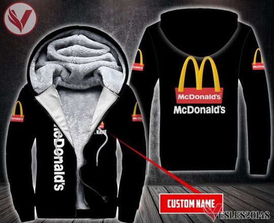 Discover Personalized Mcdonald’s Uniform Custom 3D Fleece Zip Hoodie, Winter Hoodie