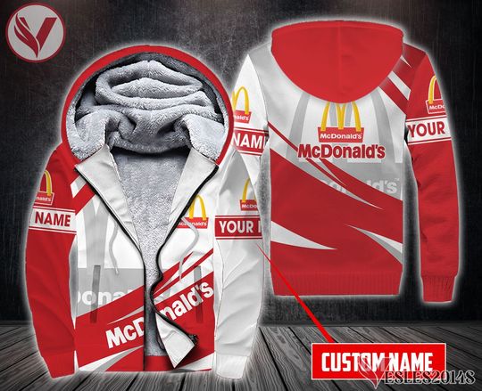 Discover Personalized Mcdonald’s 3D Fleece Zip Hoodie, Gift For Father, Employee, Winter Jacket
