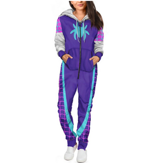 Spidey And Amazing Friends Halloween Costume Jumpsuit, Gwen Stacy Spidey Spin Superhero Cosplay Pajamas, Disney Birthday Party Hoodie Gift