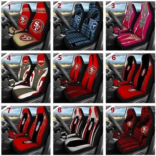 Car Seat Cover Seat Protector 2Pc with San Francisco 49ers