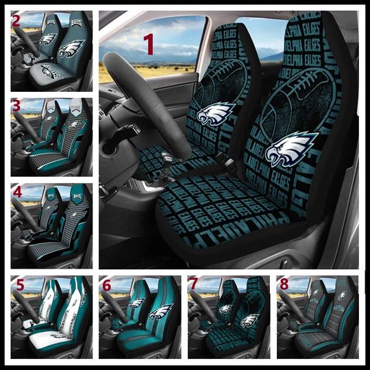 Car Seat Cover Seat Protector 2Pc for Philadelphia Eagles