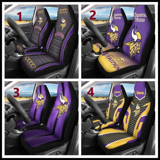 Car Seat Cover Seat Protector 2Pc with Minnesota Vikings