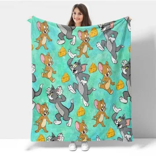Discover Tom Jerry Funny Cheese Blanket Tom And Jerry Cartoon Movie Fleece Blanket