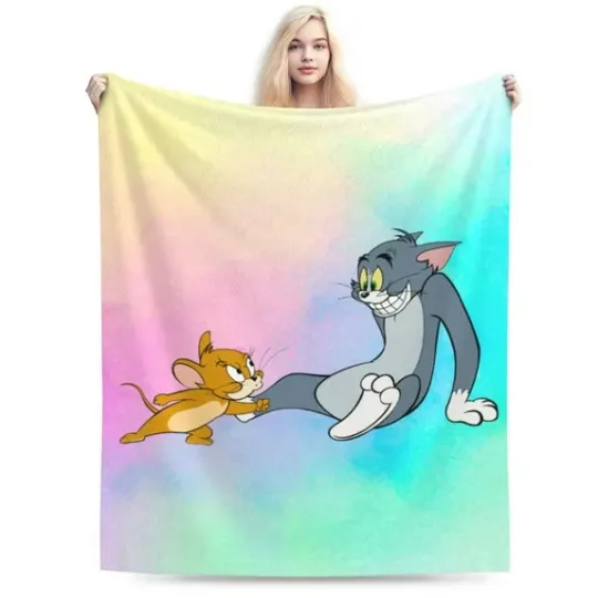 Discover Funny Tom And Jerry Movie Cartoon Fleece Blanket, Gifts for Kid