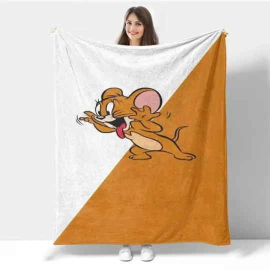 Funny Tom And Jerry Movie Cartoon Fleece Blanket, Gifts for Kid